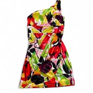 Love Tease Colorful One-Shoulder Dress